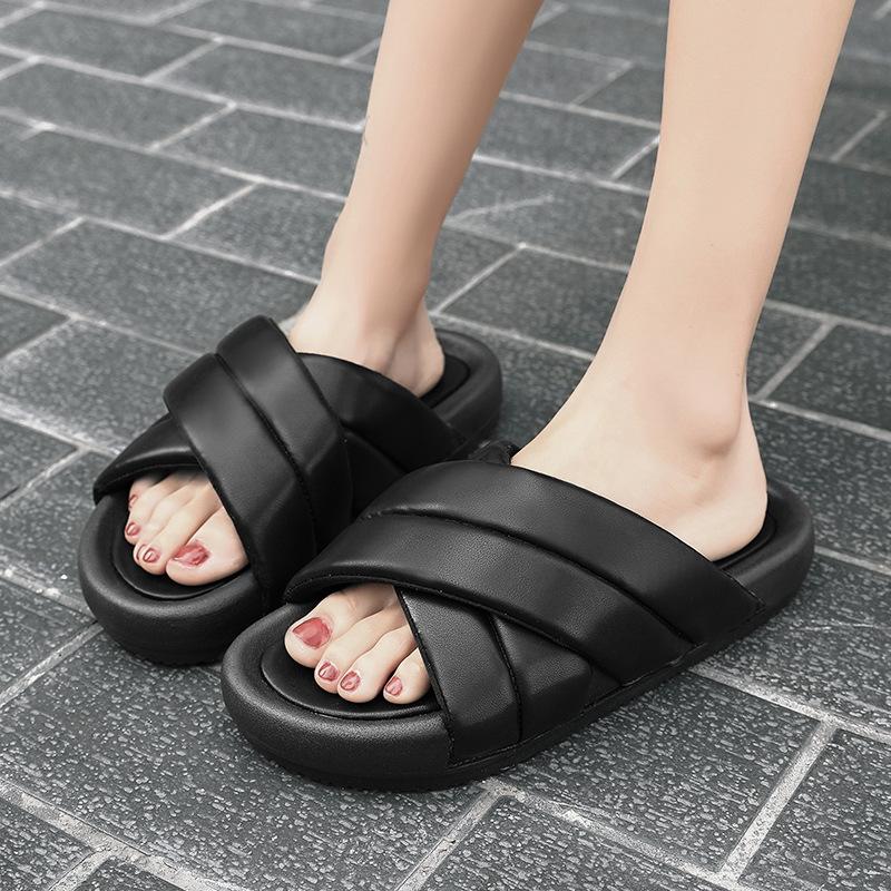 Slippers Women's Summer Fashion Personality Women's Slippers Beach Shoes Girls Sandals Thick-soled Outer Leather Cool Slippers