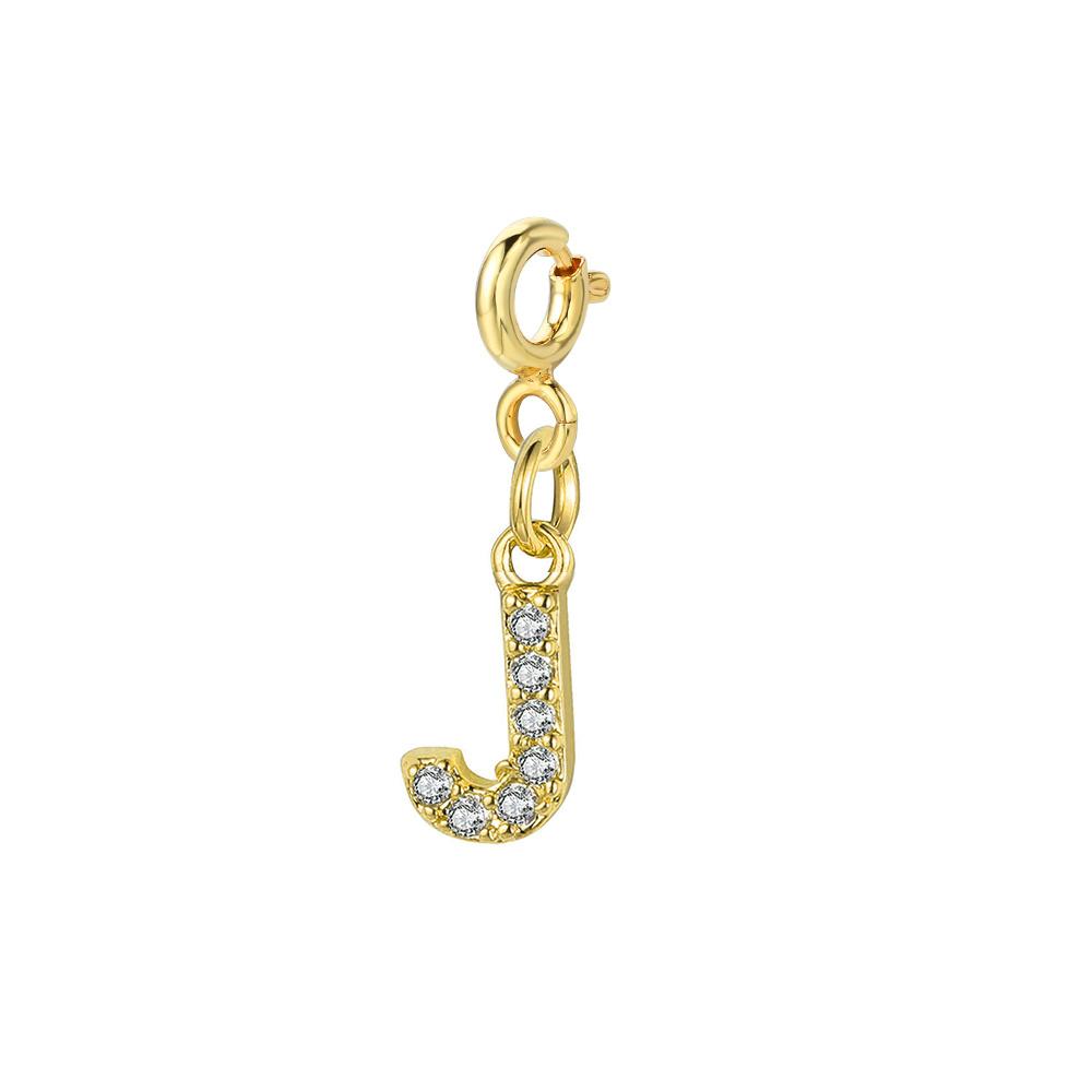 Trendy Gold Color Micro-inserts Zircon Alphabet Charm DIY Making Letter Pendant Necklace Bracelet Accessories Fashion Jewelry