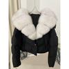 Cappotto di pelliccia da donna autunno inverno bianco piumino d'anatra giacca corta cappotto caldo