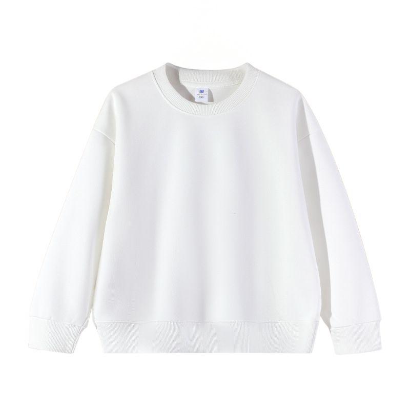 3-14 Years Kids Crew Neck Sweatshirt Solid Color Pullover