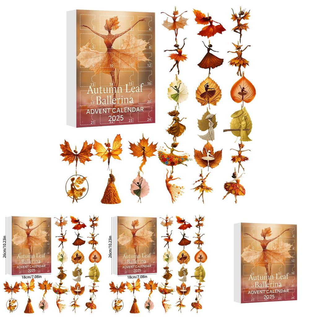Christmas Countdown Calendar With Maple Leaf Girl And Ballet Dancer Acrylic Holiday Decor For Parties