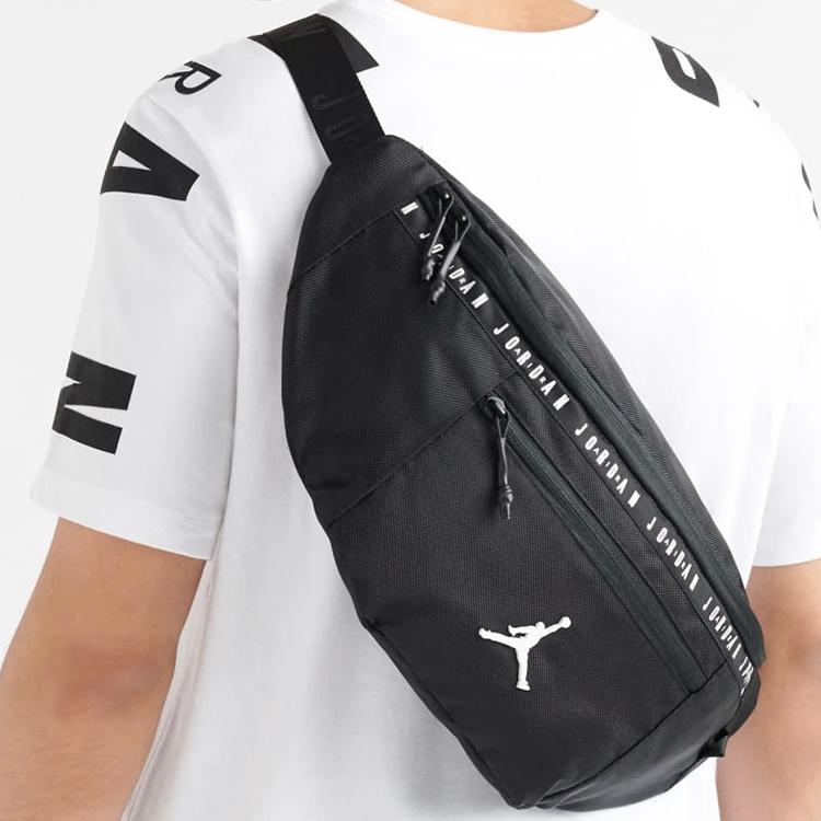 Jordan Sports Casual Air Logo Polyester Crossbody Chest Waist Bag Unisex Bags Black 9A0245-023