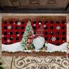 1pc Christmas Snowman Gnomes Doormat , Holiday indoor and outdoor rear front door welcome mat winter door mat.