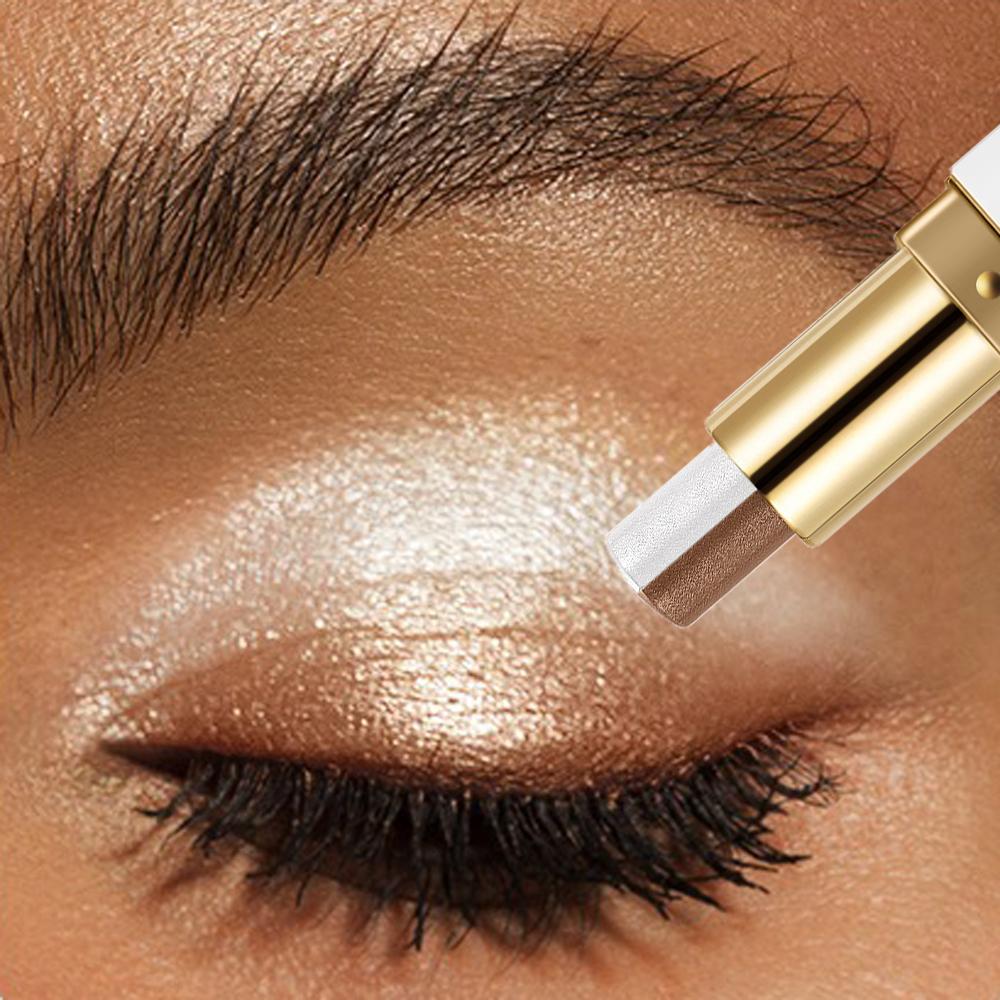 Double Color Eyeshadow Stick Glitter Highlight Shadow Stick Eye Makeup Waterproof Lasting Shimmer Metallic Eyeshadow Makeup