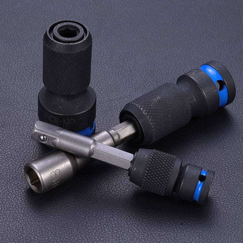 1/2" Square Drive to 1/4" Hexagonal Sockets Adapter Secure Grip Four Flutes Design AntiCorrosion For Professional DIY Projects