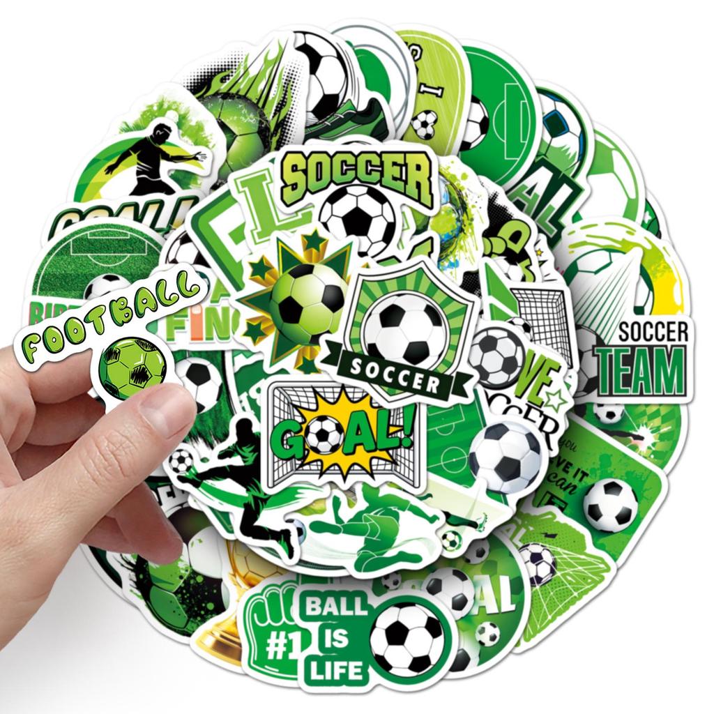 50 Green Football Field Sports Stickers - Trendy Stationery & Planner Décor