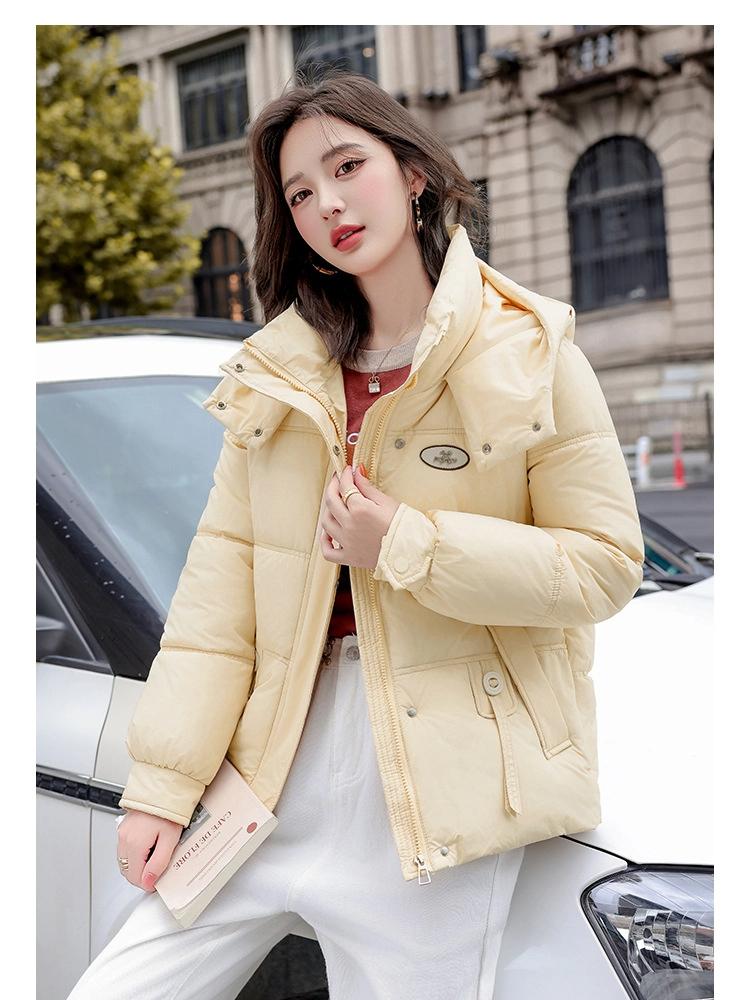 Women’s Short Hooded Windproof Thicken Warm Winter Jacket With Raglan Sleeves