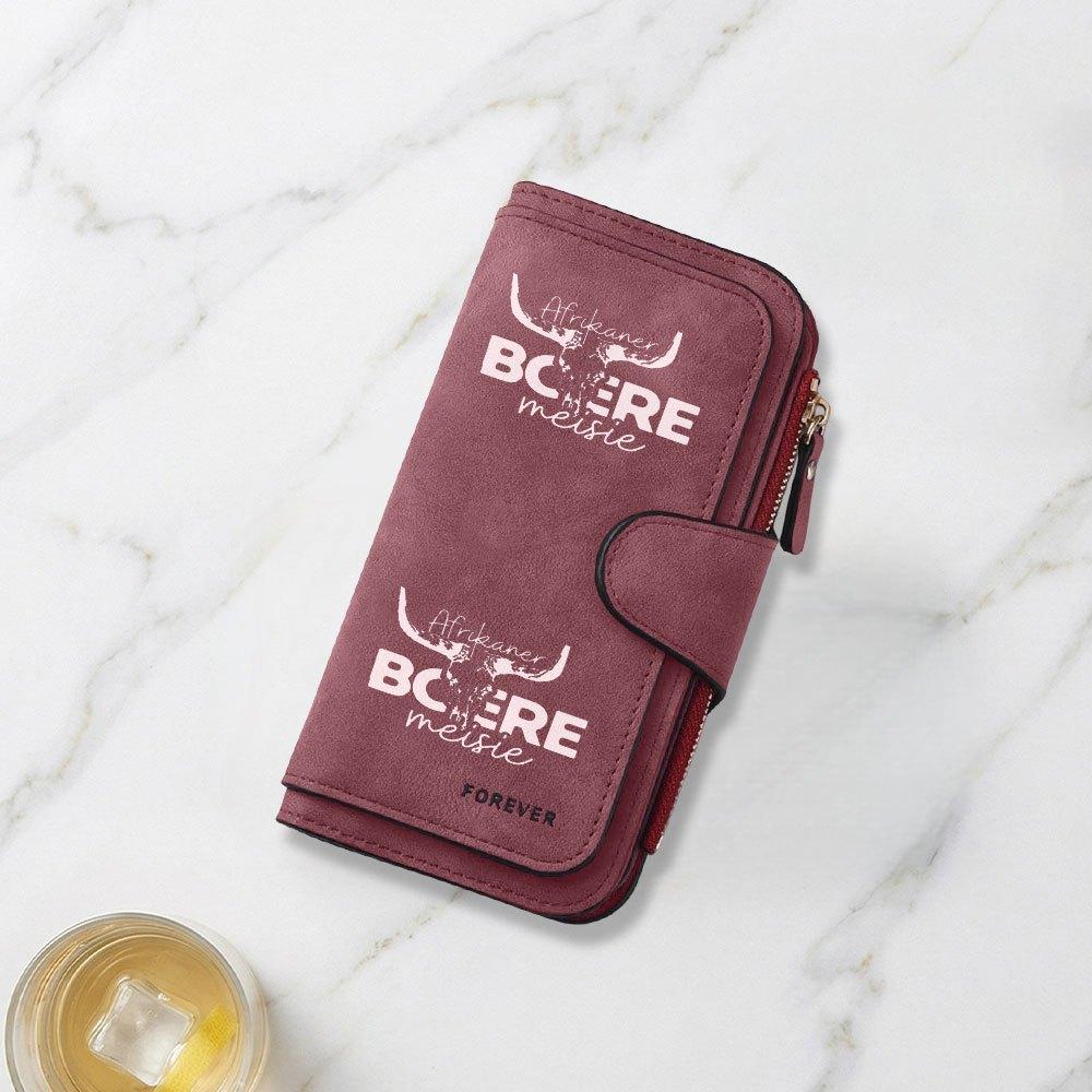 Fashionable Long Wallet with African Cowboy Logo Print Design Eye Catching Multifunctional Portable Coin Purse with Clasp Large Capacity Zippered