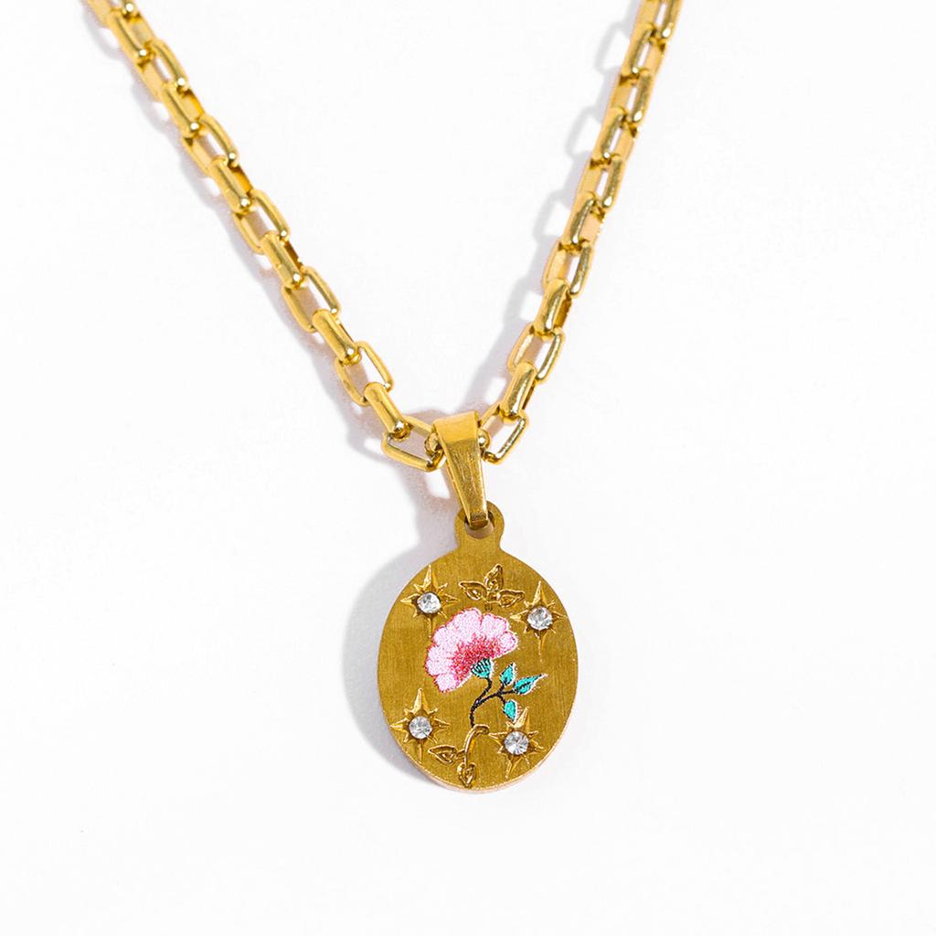 Exquisite Hand Painted Necklace Stylish Clavicle Chain Accessory for Young Women Seeking Fashion and Individuality