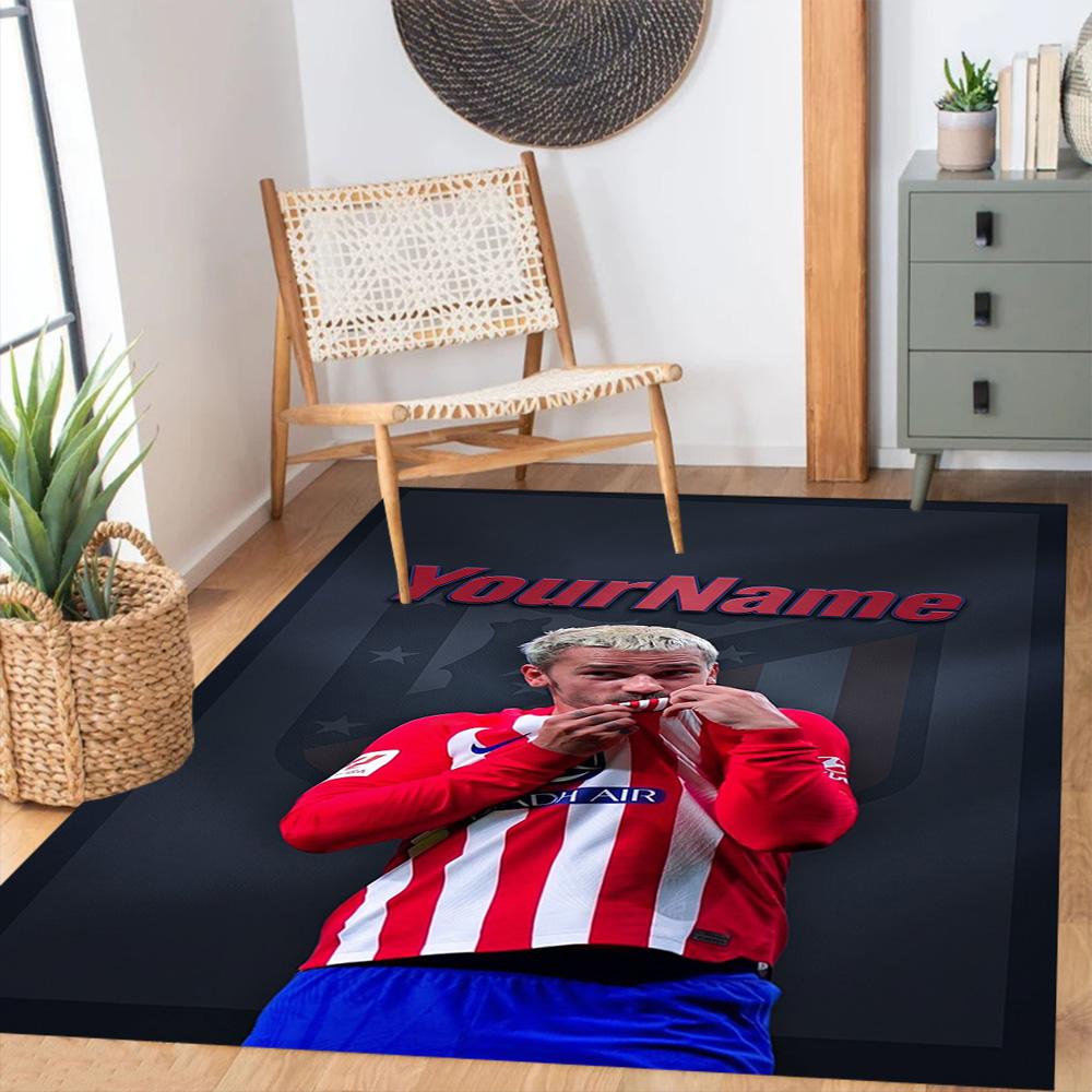 Atletico Madrid Personalized Name Area Rug Perfect for Dining Room Outdoor Hallway Study room Anti-slip Rug Office home decor