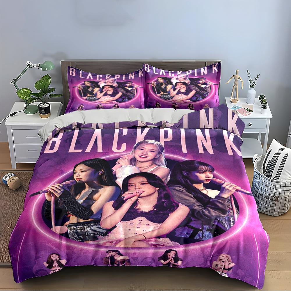 K-Pop Themed Bedding Set in Purple Bedding set (1 duvet cover, 2 pillowcases, duvet not included)