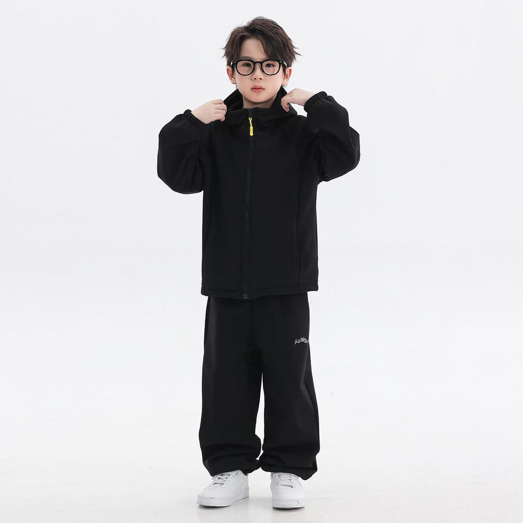 2025 Boys' Fleece-Lined Ski Suit: Thick Two-Piece Set for Kids, Autumn/Winter Collection