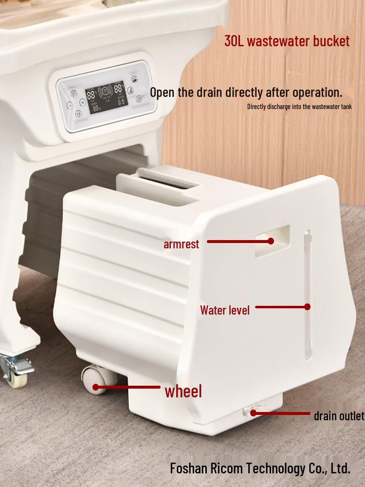 CNC Constant Temperature Shampoo Basin with Integrated Storage Tank and Steaming Hair Care Device