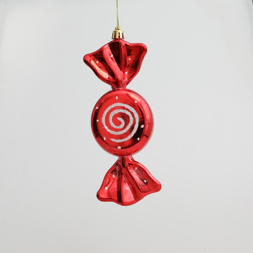 2, Christmas large flat candies, decorative pendants, Christmas tree ornaments, electroplated plastic painted candy ornaments