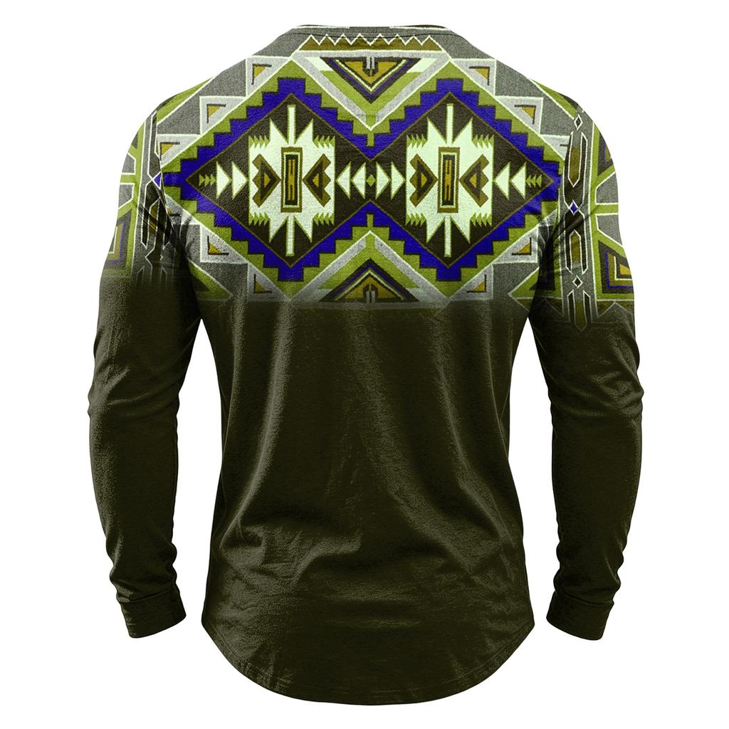 Men's Casual Vintage Boho Long Sleeve Shirt for Everyday Wear