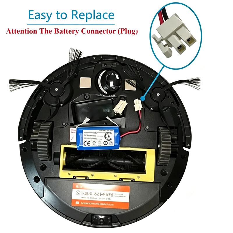 14.4v/14.8V 2600mah Lithium Battery Compatible with ILIFE A4 A4s V7 A6 A9 V7s Plus Robot Vacuum Cleaner 18650-4S1P Batteria