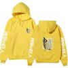 Attack on Titan Hoodie Unisex Fleece Sweatshirt Eren Mikasa Levi Character Print Autumn Winter Casual Pullover