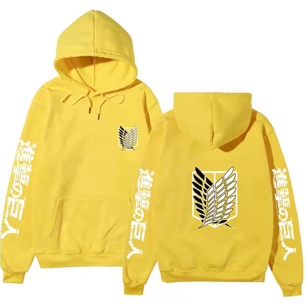 Attack on Titan Hoodie Unisex Fleece Sweatshirt Eren Mikasa Levi Character Print Autumn Winter Casual Pullover