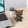 Collectible Dog Figurine Handmade Resin Puppy Ornament Desktop Dog Statue for Home Office Desk Bookshelf Dog Lovers Gift