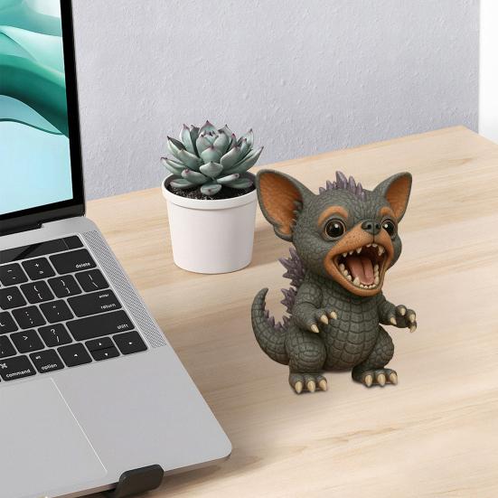 Yousheng Collectible Dog Figurine Handmade Resin Puppy Ornament Desktop Dog Statue for Home Office Desk Bookshelf Dog Lovers Gift