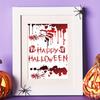 12 Pack Halloween Postcards Scary Blood Handprint Sticky Notes Horror Themed Postcard for Holiday Party Invitations