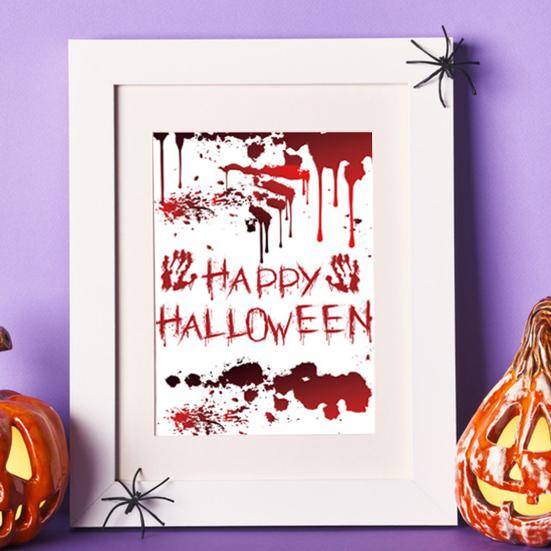 12 Pack Halloween Postcards Scary Blood Handprint Sticky Notes Horror Themed Postcard for Holiday Party Invitations