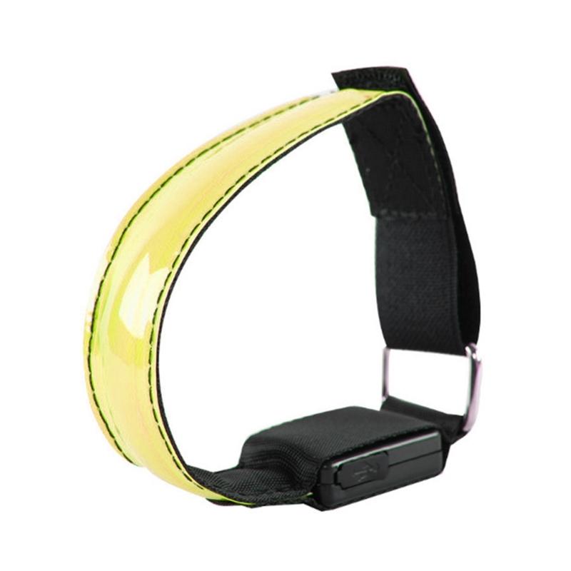 

Regulable Reflective LED Wristbands Multimodel Flashing LED Charging Armbands for Outdoor Sports and Activity жёлтый