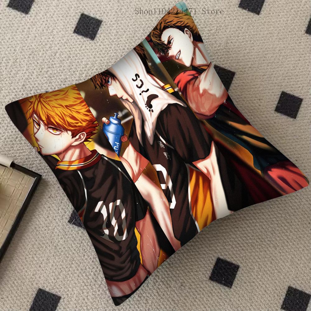 1 Stück Anime Haikyuu Kissenbezug, quadratisches Kissen, Schlafzimmer, Sofa, Freizeitkissen, Komfortkissen, Auto, Wohnzimmer, Heimdekoration