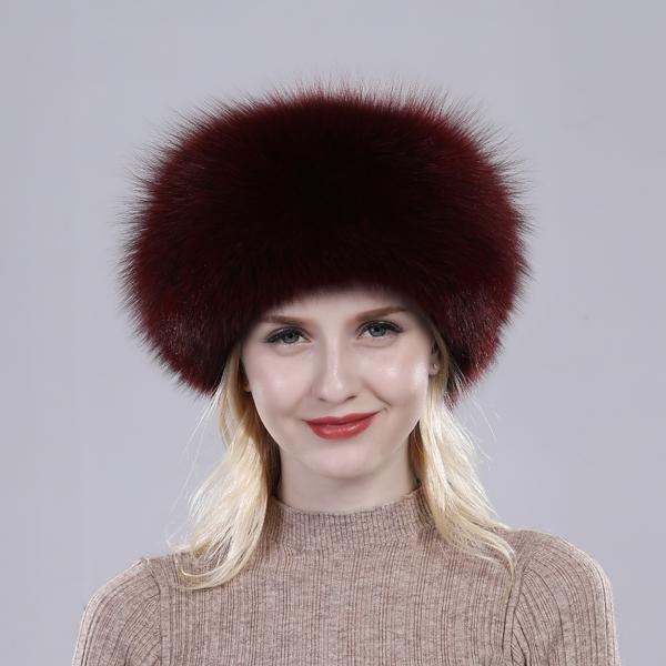 100% Natural real fox fur hat Women cap Thick fur cap Winter warm hat Female fashion for women hat with earmuffs hat