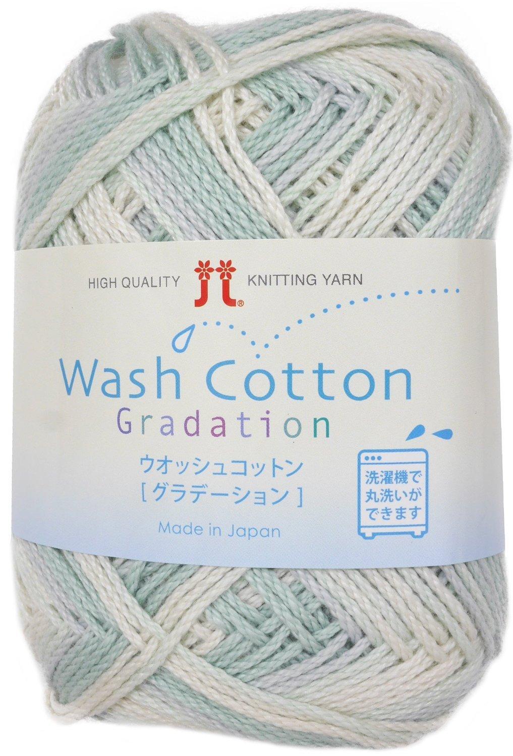 

Hamanaka Washed Cotton Gradient Yarn Medium Thick Light Blue 40g 102m 10 Balls Set 2333 col.301 Approx.