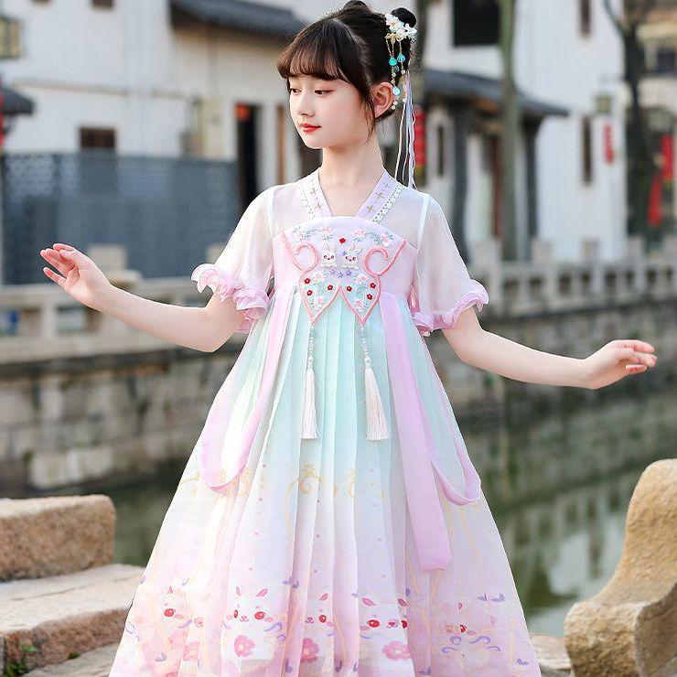 Autumn 2026 Stylish Girls Hanfu Princess Dress - Ancient Style Children’s Skirt 110