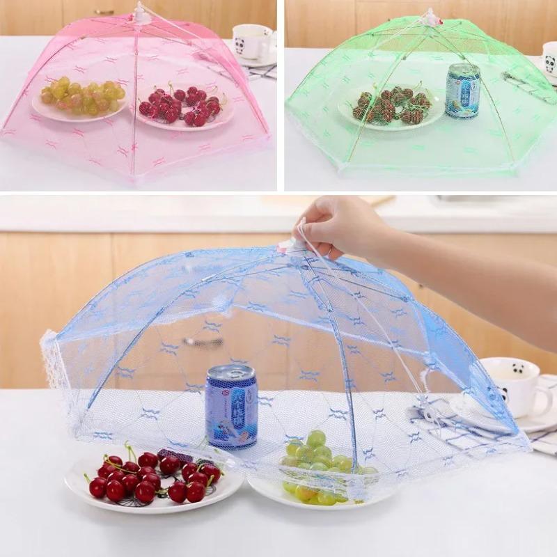 Food Covers Mesh Foldable Kitchens Anti Fly Mosquito Tent Dome Net Umbrella Picnic Protect Dish Cover Kitchen Accessories
