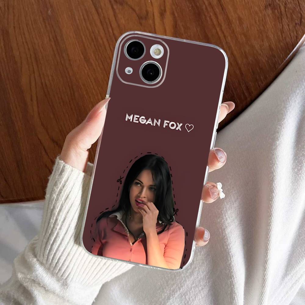 Schauspielerin M-Megan Fox Model Transparente Handyhülle Für IPhone 16 15 14 13 12 11 Pro Max Plus Weiche Hülle