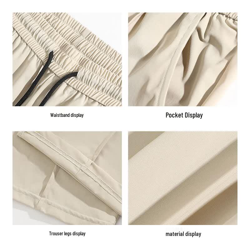ROMON Men's Ice Silk Quick-Dry Straight-Leg Casual Pants