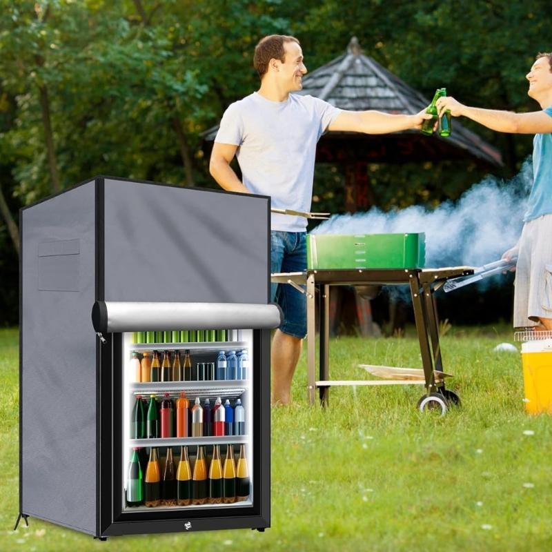 Waterproof Upright Freezer Lid with Zipper Dustproof Refrigerator Cover With Enhanced Durability For Outdoor Use