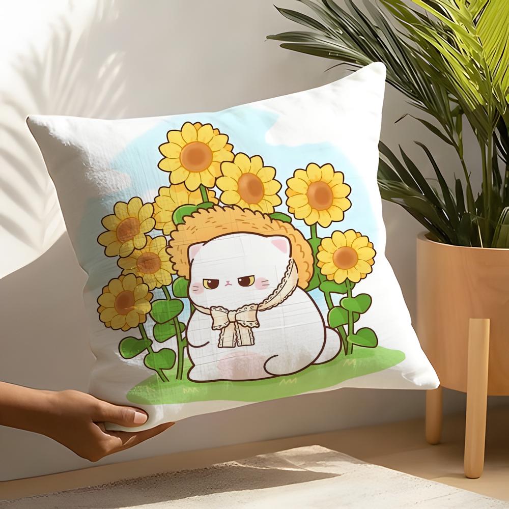 Pillow Case Linen Cushion Covers For Decorative Sofa Home Pillows Case Car Chair Pillows Cases Love Cats Home Decor Pictures