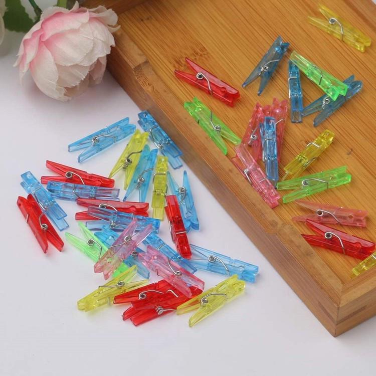 Colorful Transparent Acrylic Photo Clips (3.5) - Christmas Light String Decorations
