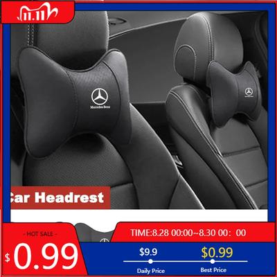 Almohada Protectora para el Cuello con Espuma de Memoria para Reposacabezas de Asiento de Coche de Cuero Gamuzado GLC GLB Para Mercedes Benz Clase A/B/C/E/S GLE GLC GLK