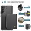 For Samsung Galaxy S22 5G Case Leather Mobile Cover with Detachable Magnetic Card Bag