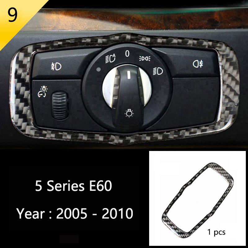 Carbon Fiber For BMW 5 Series E60 Car Inner Gearshift Air Conditioning CD Panel Door Armrest Decorative Cover Trim Car Sticker