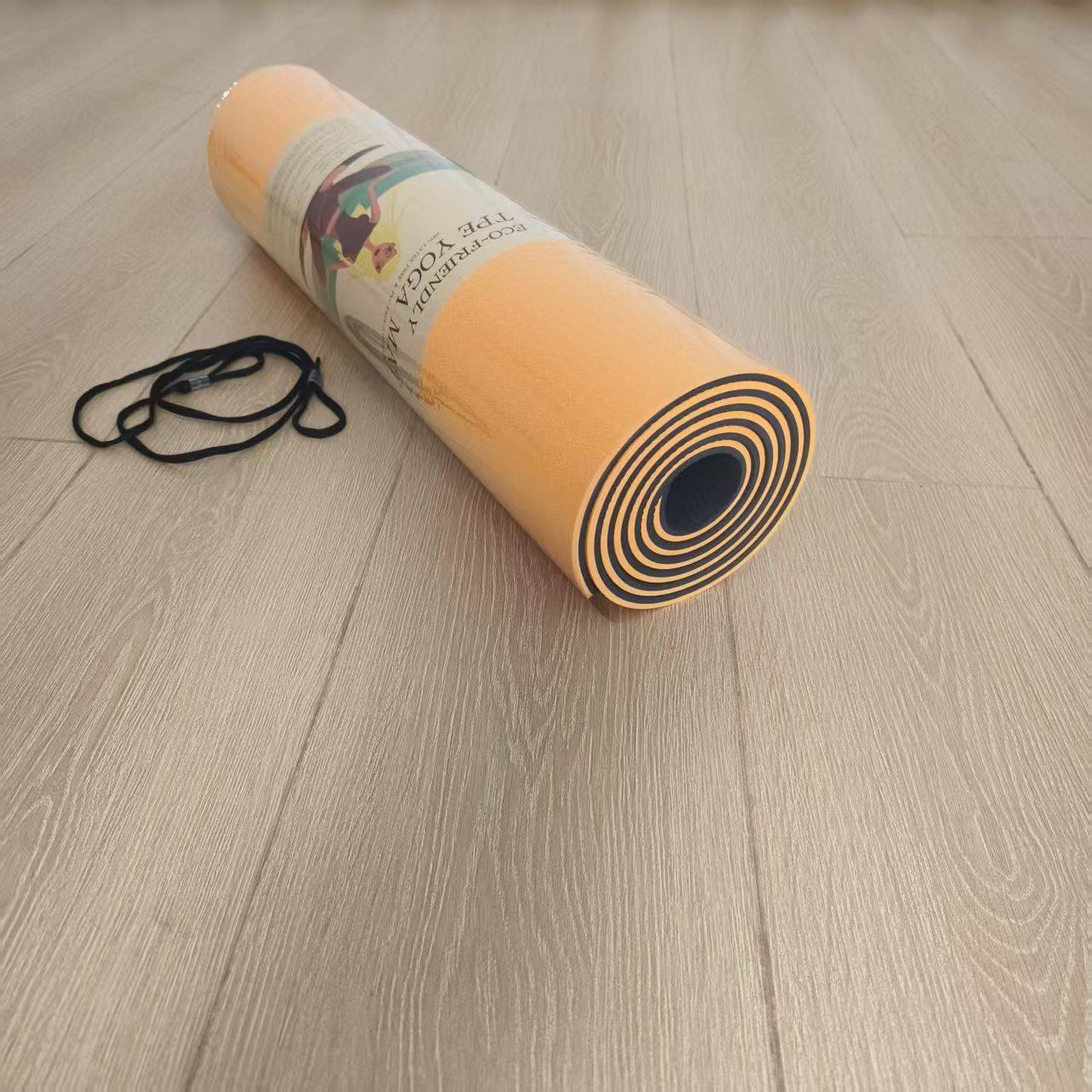Eco-friendly Non-slip Dual Color TPE Yoga Mat - 6mm Thick for Home Fitness