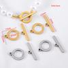 5 Sets Stainless Steel Toggle Jewelry OT Clasps Connectors Flat Round Toggle T Bar Clasp DIY Necklace Bracelet Earring Findings