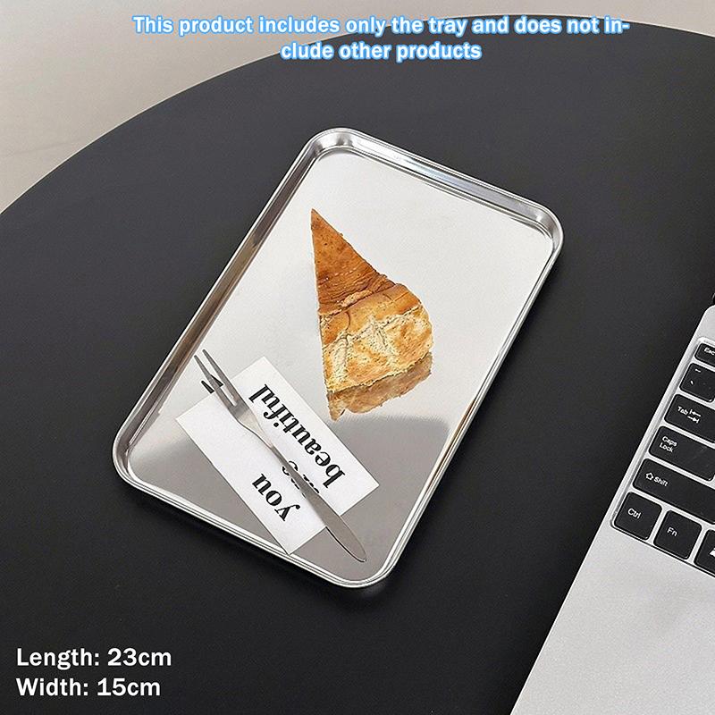 Sleek Mirror Finish Tray – Stainless Steel Rectangular Platter for Modern Tabletop Decor & Serving