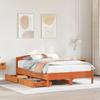 Vidaxl Bed Without Mattress, Waxed Brown, 140X200 Cm, Pine Wood