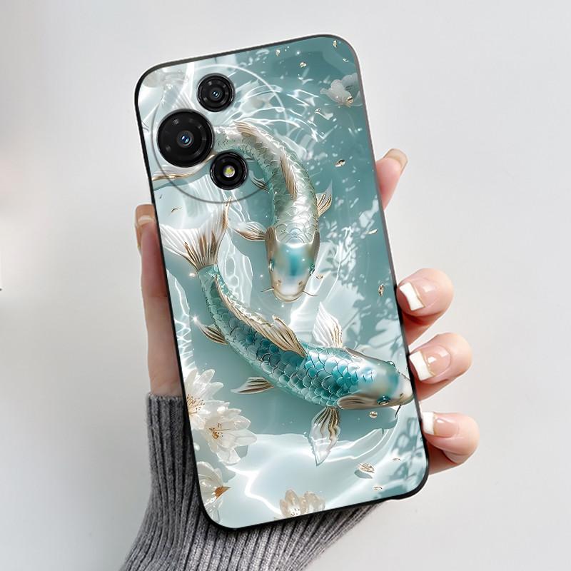 Cute Soft Black Casing For TCL 60R 5G/60 5G Shockproof Cover For TCL 60 SE Nxtpaper T521K Funny Cartoon Cat Design Shell