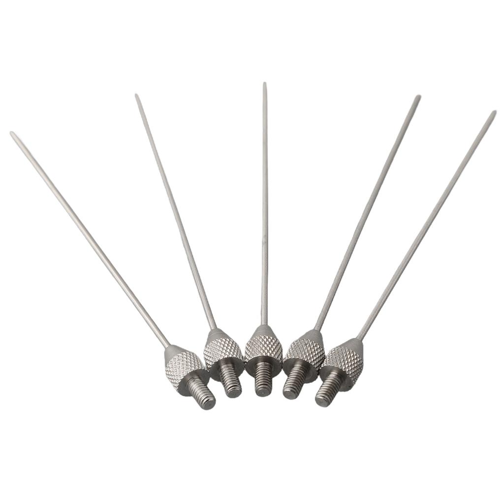 Set of 5 Needle Contact Points for Dial Indicator and Depth Gauge Probing with 1X50mm Long Tip M2 5 Thread Stainless Steel