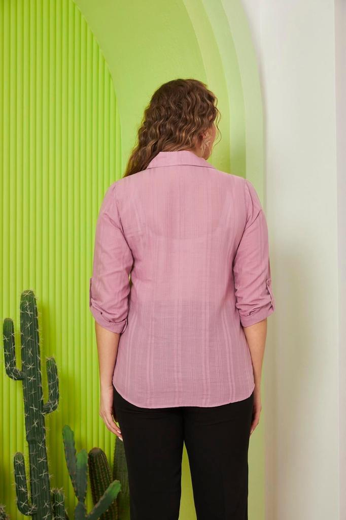 Women's Style Plus Size Shirt Big Size Black Shirt With Pocket And Sleeve Detail