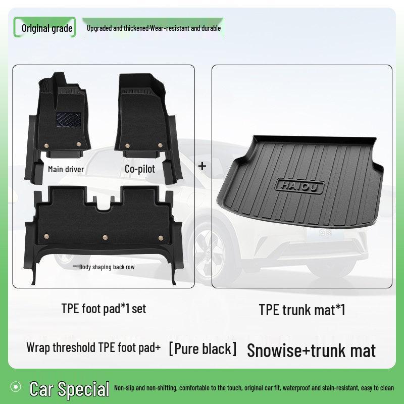 BYD Seagull and Dolphin Models 2526 TPE Smart Driving Floor Mats with Full Coverage Carpet