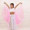 65cm Belly Dance Wings Hanging Neck Shimmery Texture Dance Performance Props Transparent Color Pleated Cape Dance Costume Props