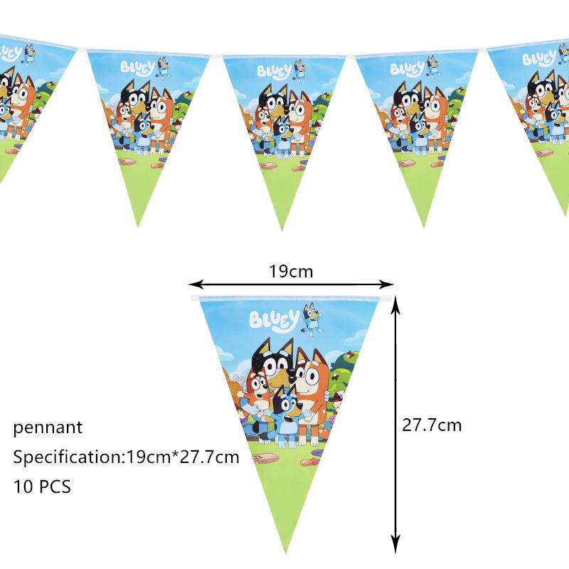 

New Bluey Birthday Party Decoration Latex Balloons Bingo Aluminum Film Balloon Disposable Tableware Kids Event Supplies Backdrop Other